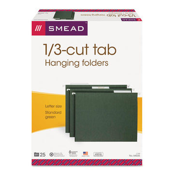 Smead® Hanging Folders, Letter Size, 1-3-cut Tab, Standard Green, 25-box freeshipping - TVN Wholesale